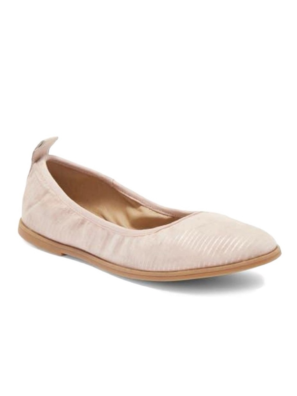 EILEEN FISHER Notion Ballet Flat In Goose Bump / Light Gold Suede Leather Size 8